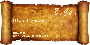 Blun Csombor névjegykártya